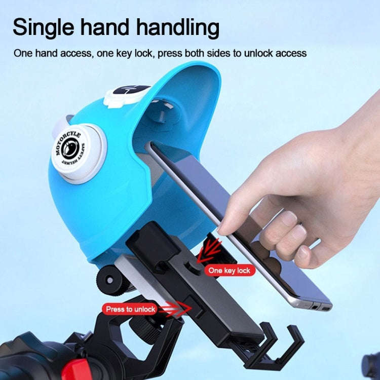 Small Helmet Sunscreen Phone Stand Bracket Motorcycle Mobile Phone Holder,Spec: Rearview Mirror Blue