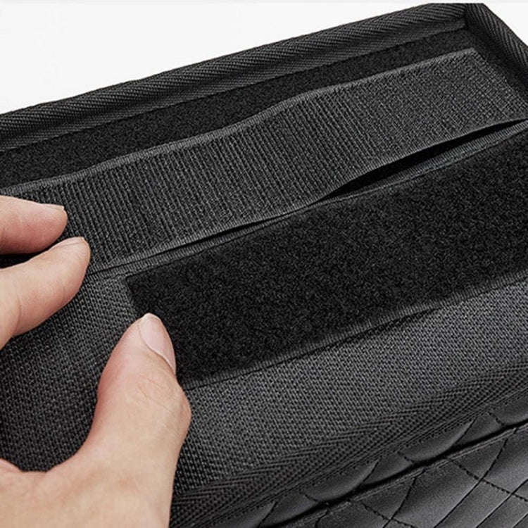 Car Armrest Box Folding Storage Box Multifunctional Water Cup Holder(Leather Beige)