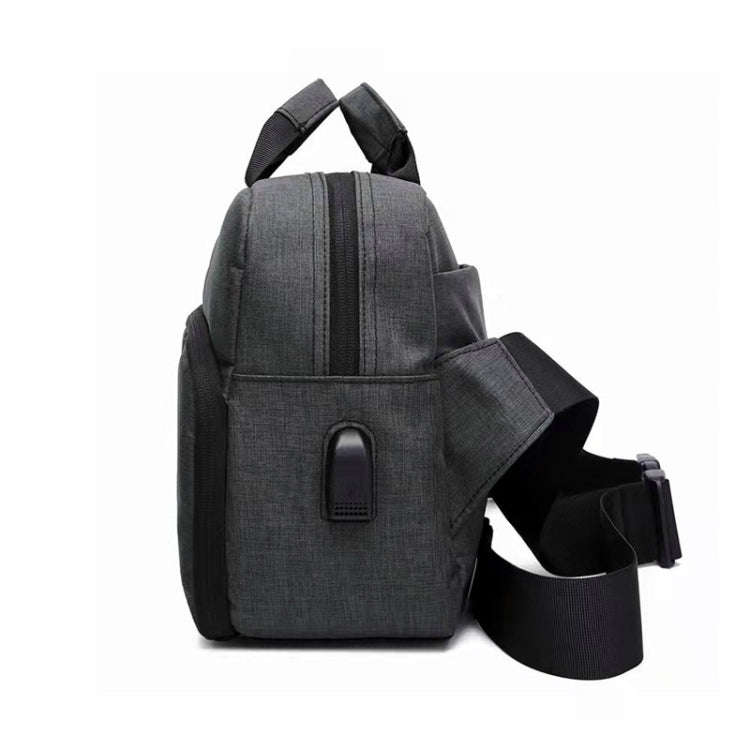 SLR Camera Bag Men Crossbody  Photography Bag Waterproof Carrying Case with USB Charging Port, Si...