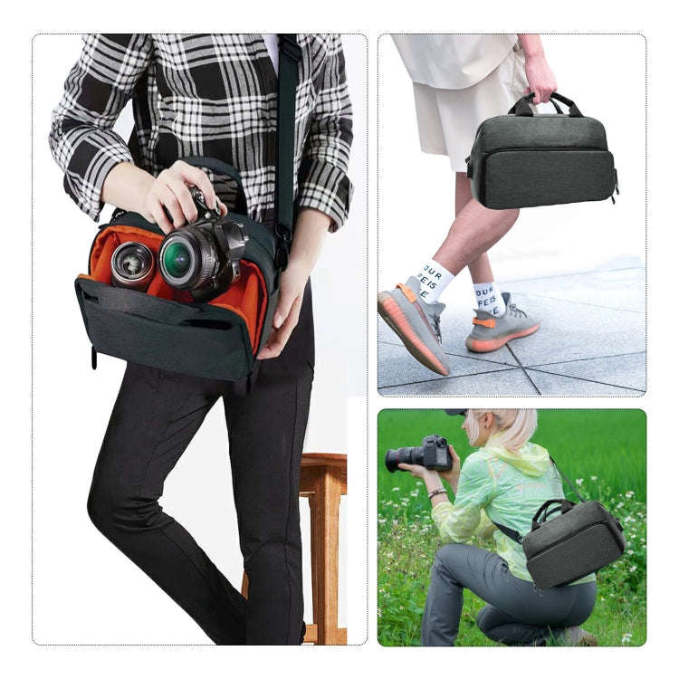 SLR Camera Bag Men Crossbody  Photography Bag Waterproof Carrying Case with USB Charging Port, Si...
