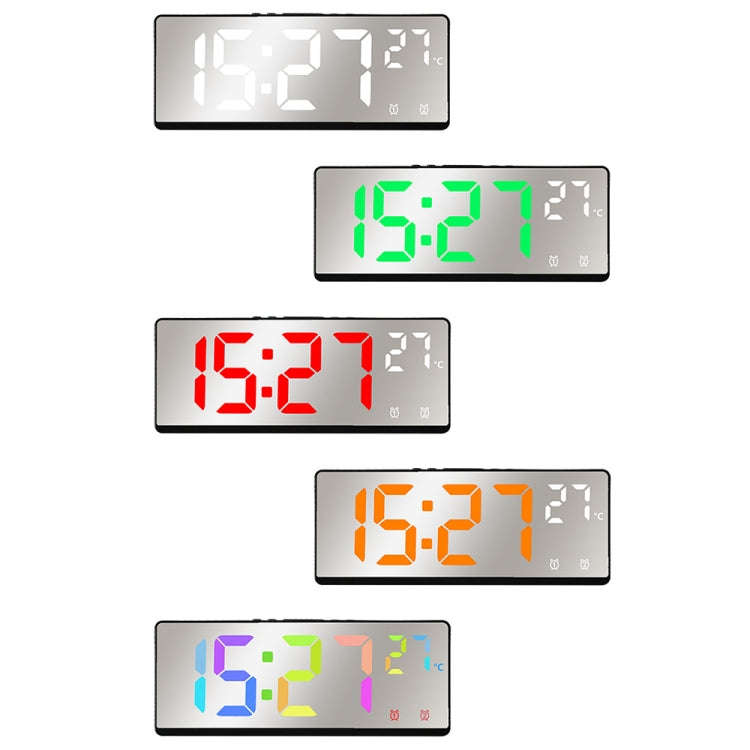 6631 LED Digital Display Multifunctional Electronic Clock Desktop Temperature Mirror Alarm Clock(...