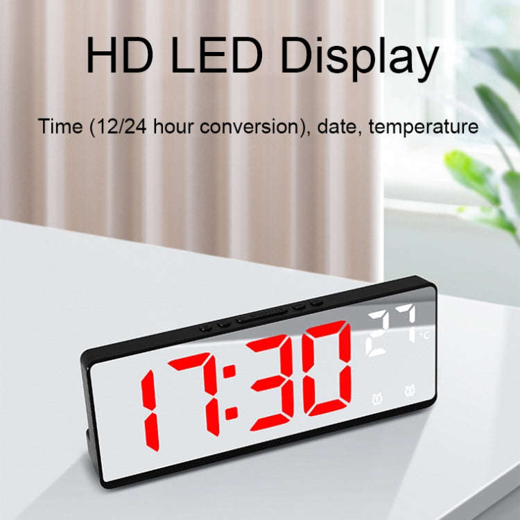 6631 LED Digital Display Multifunctional Electronic Clock Desktop Temperature Mirror Alarm Clock(...