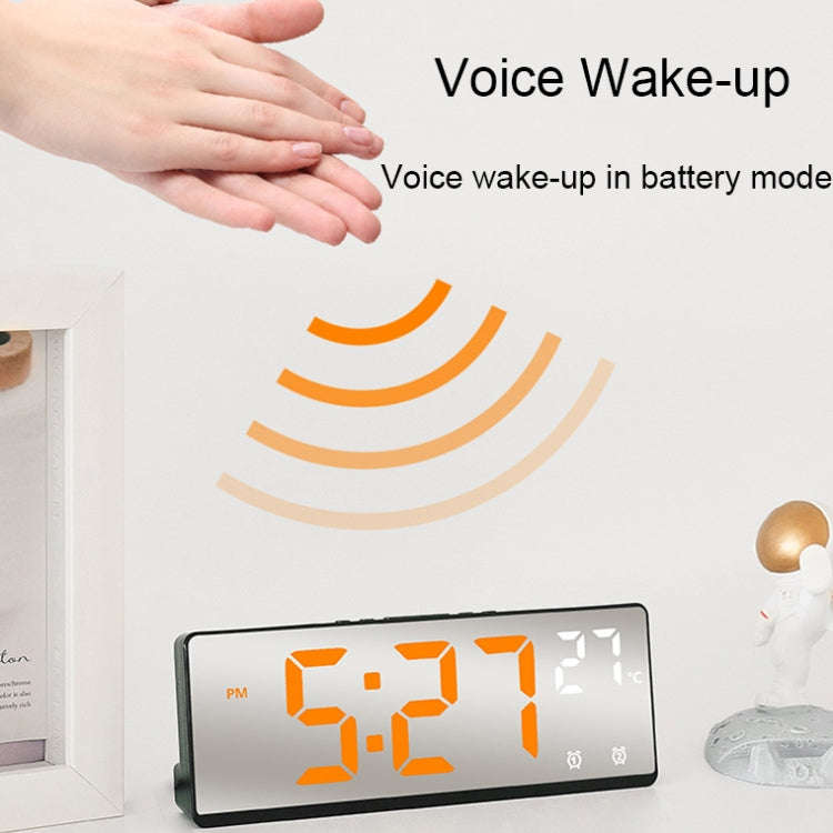 6631 LED Digital Display Multifunctional Electronic Clock Desktop Temperature Mirror Alarm Clock(...