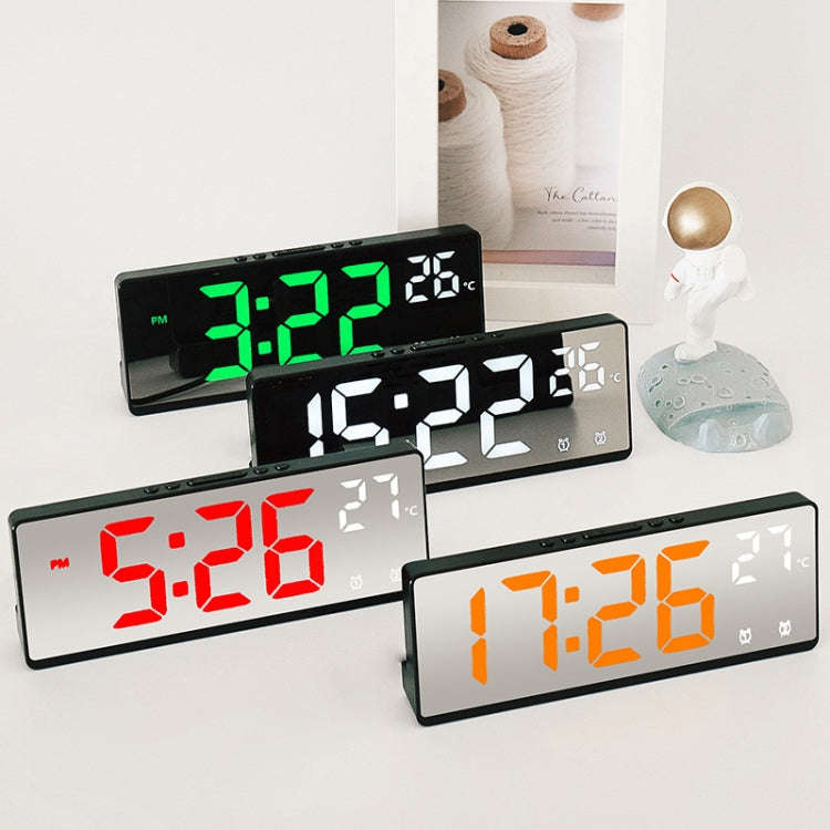 6631 LED Digital Display Multifunctional Electronic Clock Desktop Temperature Mirror Alarm Clock(...