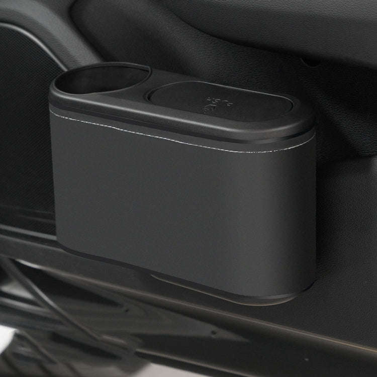 Car Seat Water Cup Holder Umbrella Storage Box Trash Can, Color: Black Leather