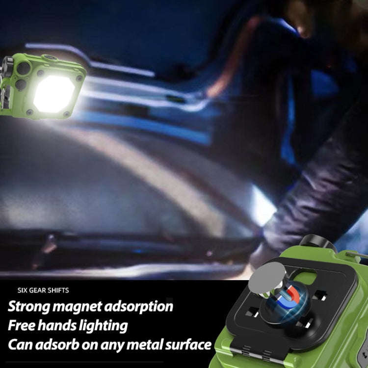Mini Keychain COB Flashlight USB Rechargeable Magnetic Work Light For Outdoor Camping(Black)
