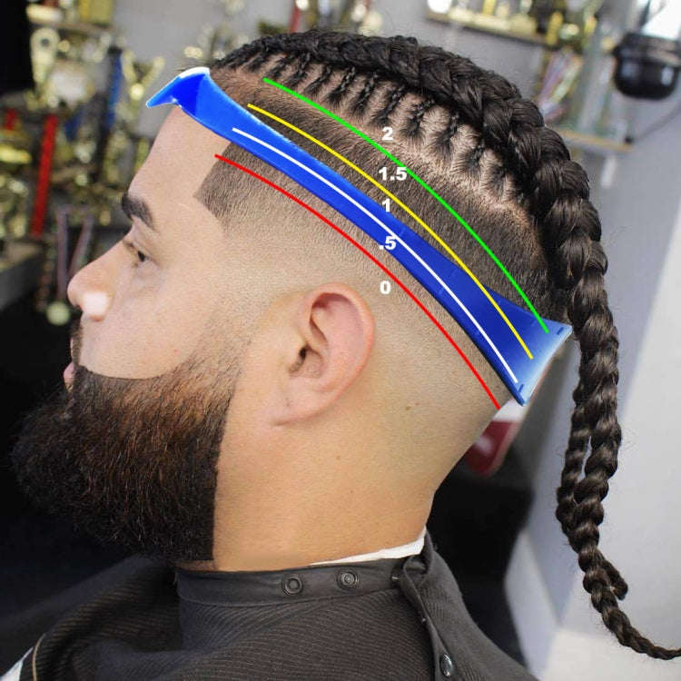 GO042 Adjustable Haircut Trimmer Ruler Neck Hair Trimmer Strap Shaving Styling Template(Blue)