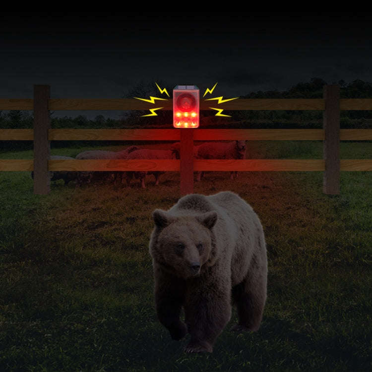 N911N Solar Alarm Infrared Sensor Sound And Light Blast Warning Light Animal Repeller(English Ver...