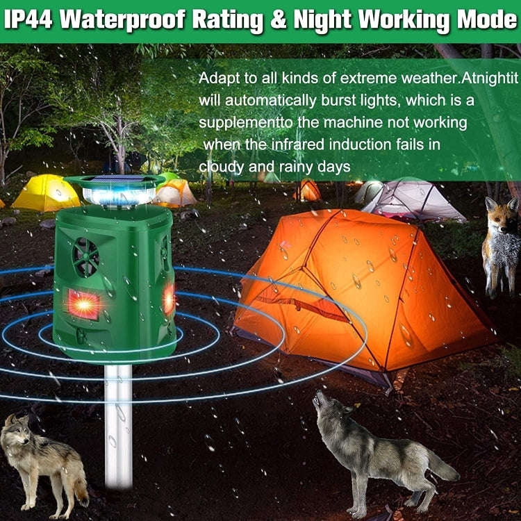 SK698 Solar Powered Animal Repeller 360 Degree Strobe Light Bird Repeller Ultrasonic Rat Repeller...