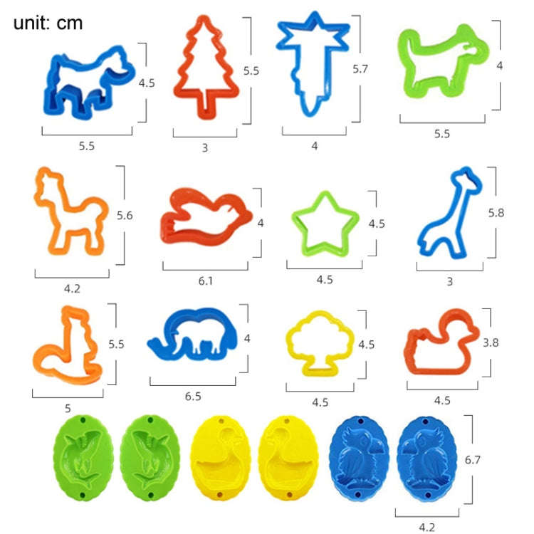 26pcs/set Children Pretend Play Toys DIY Color Mud Mold Set(Style 2)