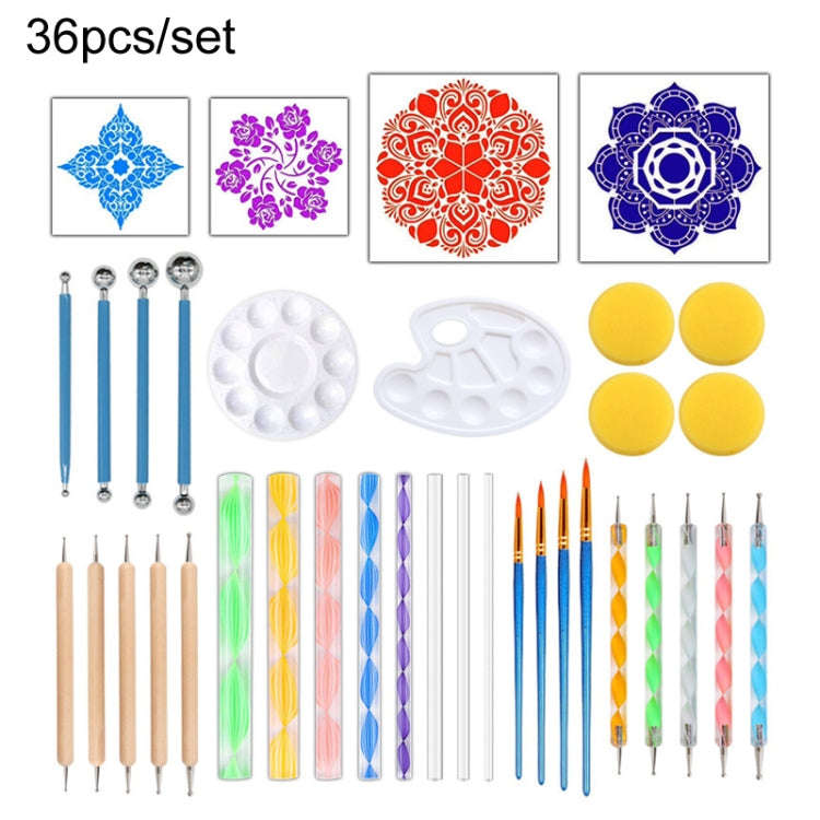 36pcs/set Dot Painting Mandala Pottery Decoration DIY Spiral Wand Tool Set