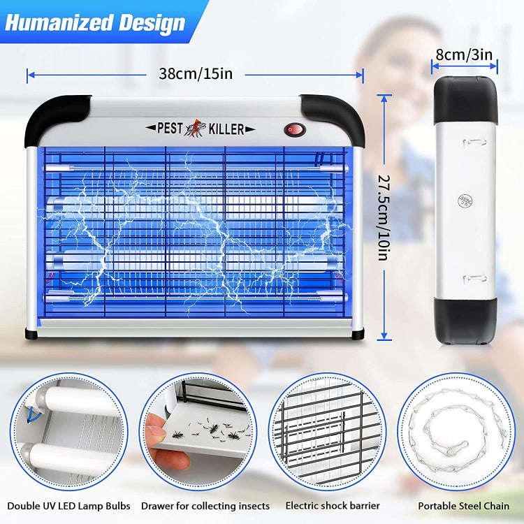 SK611 Indoor Household 20W Electric Shock Mosquito Killer Lamp High Voltage Hotel Fly Killer Lamp...