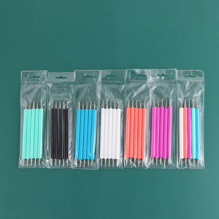 5pcs/set Pottery Tool Indentation Pen Manicure Point Drill Pen(Purple)