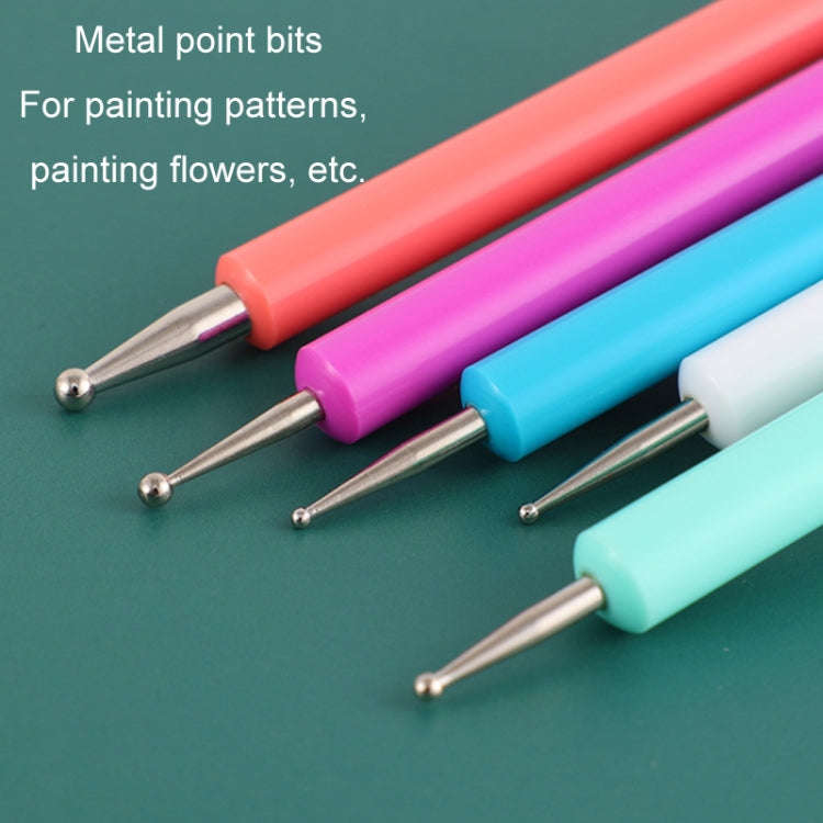 5pcs/set Pottery Tool Indentation Pen Manicure Point Drill Pen(Purple)