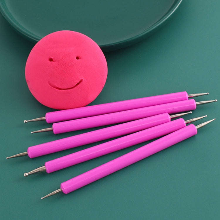 5pcs/set Pottery Tool Indentation Pen Manicure Point Drill Pen(Green)