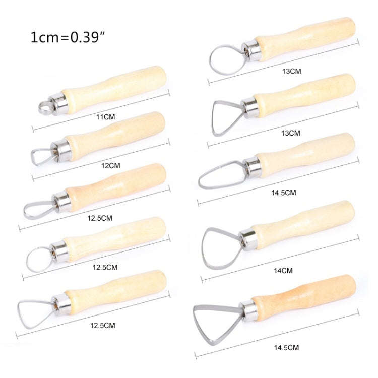 10pcs/set Art Pottery Clay Bulk Scraper Tools(Wood)