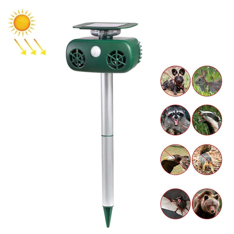 SK628 Solar Powered Animal Repeller 360 Degree Strobe Light Bird Repeller Ultrasonic Rat Repeller...