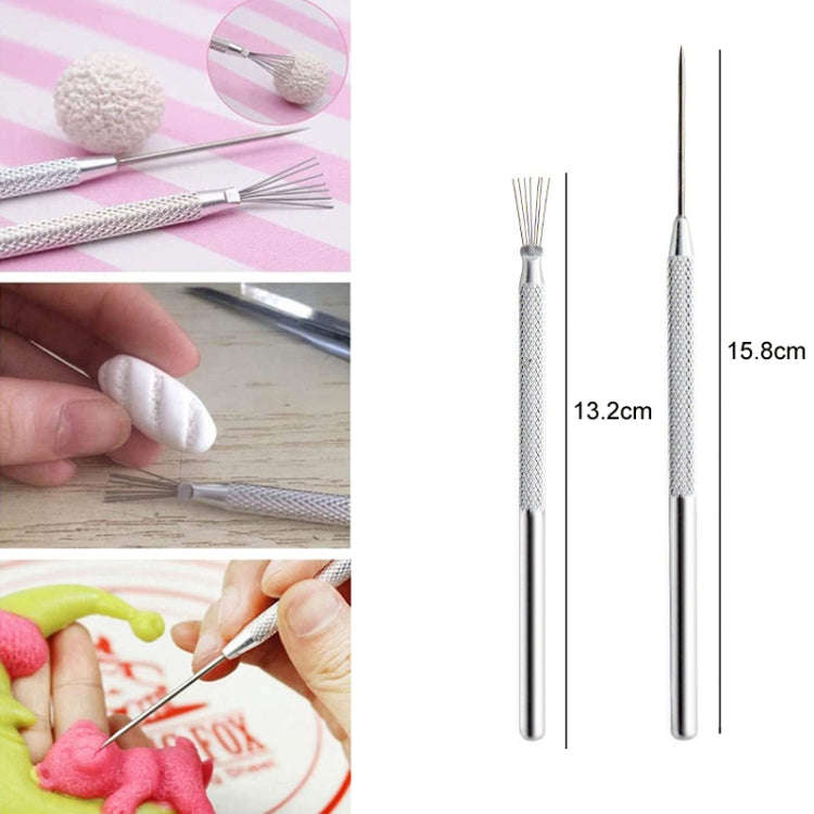 5pcs Ceramic Aluminum Rod Puncher DIY Clay Art Supplies(Seven Needles)