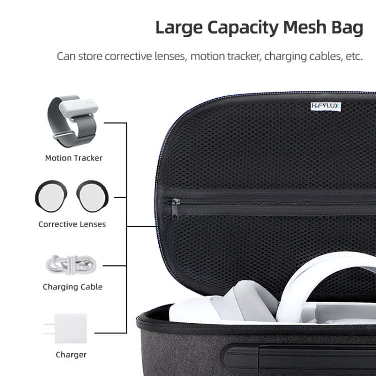 For PICO 4 Hifylux PC-BF16 VR Glasses All-in-one Headwear Protective Storage Bag(Black)
