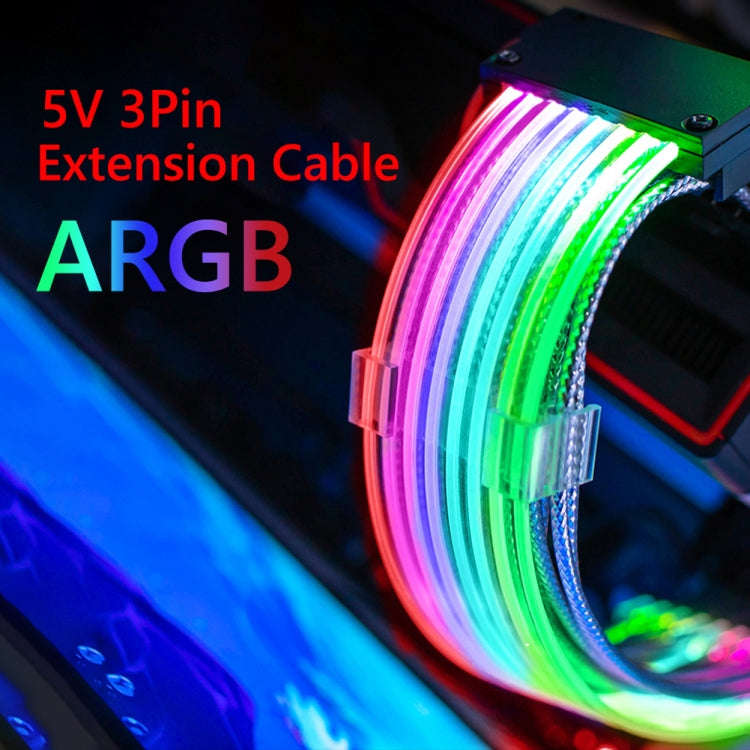 3x8pin Graphics Card Power Supply Wire White 5V ARGB Neon Color Line