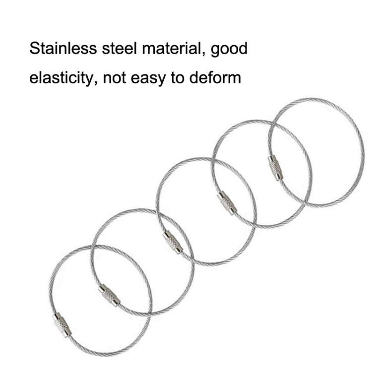 JJ11087 10pcs Stainless Steel Wire Ring Key Ring Wire Chain Key Chain