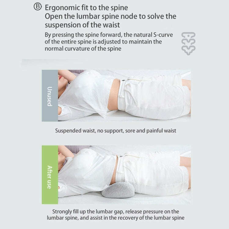 Memory Cotton Lumbar Pillow Sleep Waist Support Lumbar Cushion Pregnant Pelvic Pillow(Light Grey)