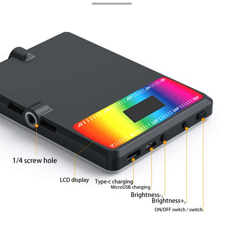 V11RGB With Screen  5W Mobile Phone Fill Light Live Broadcast Pocket Light