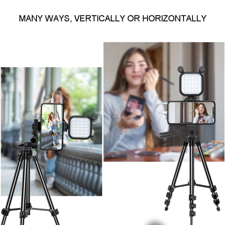 KIT-15LM Tripod Fill Light With Microphone Vlogging Kit  For Live Phone Recording(Black)