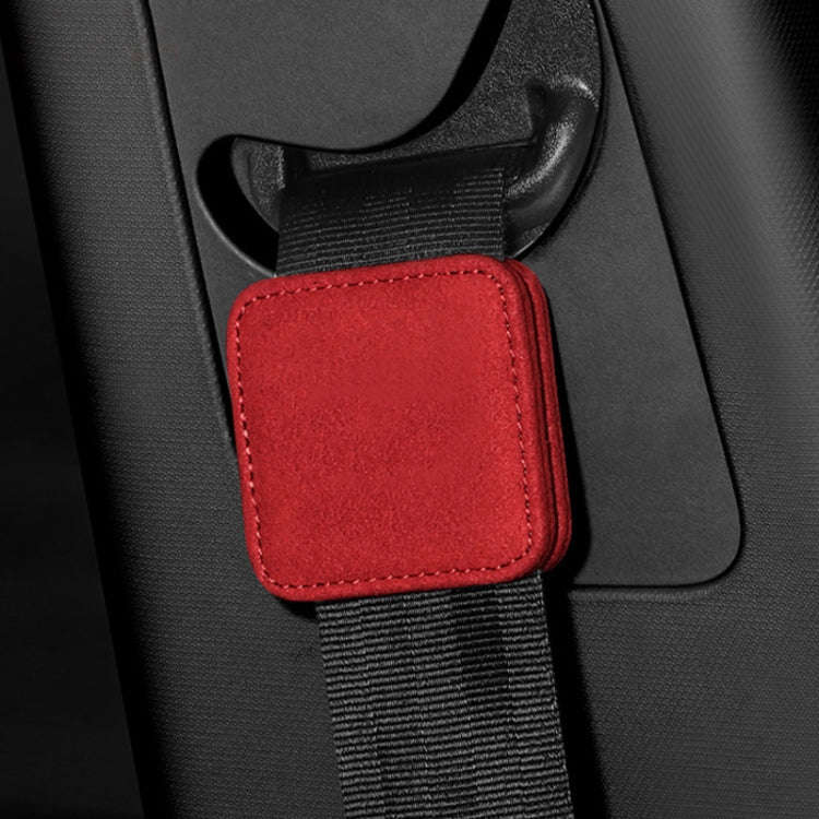 Car Seat Belt Limiter Elastic Adjuster Magnetic Fixation(Red)