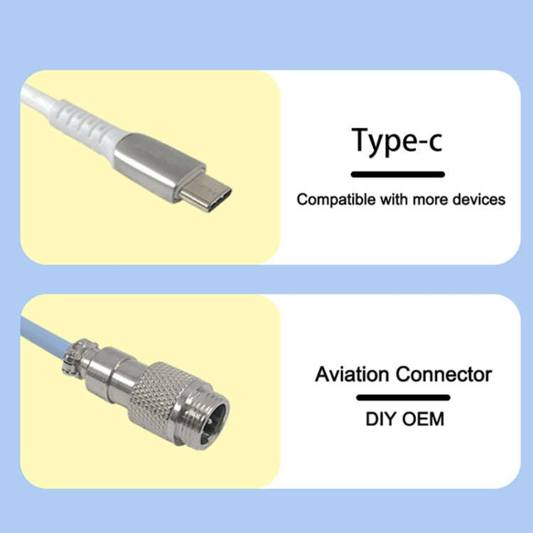 Ajazz AL60 USB To Type-C/USB-C Keyboard Extension Line Single Hole Connector, Cable Length: 2.3m(...