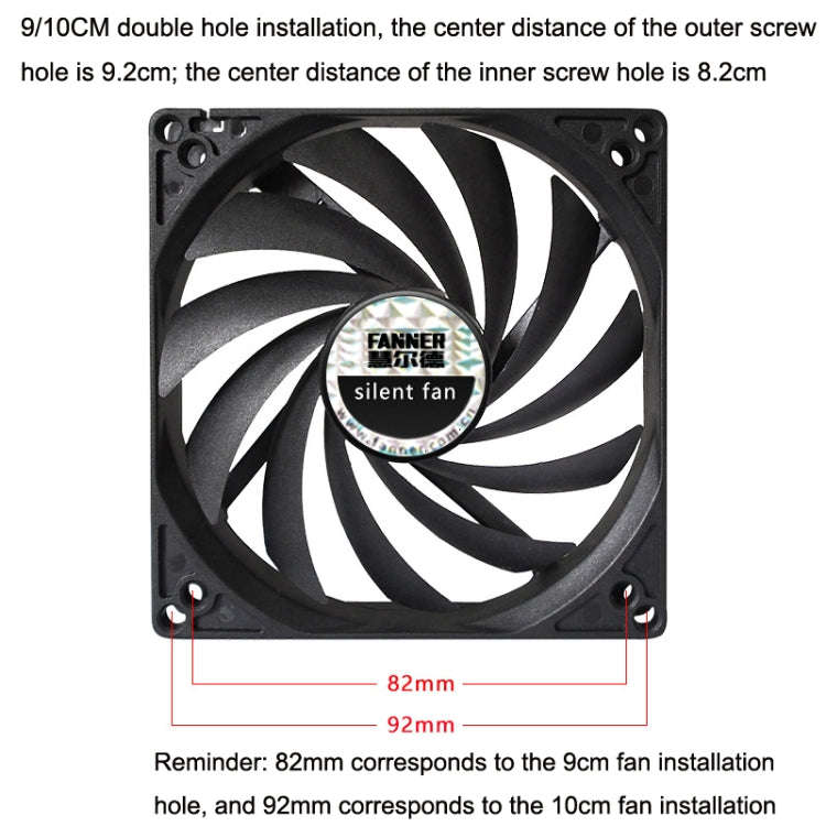 FANNER Ice Soul F10015 Desktop Computer Radiator PWM Intelligent Speed Regulation Ultra-thin Chas...