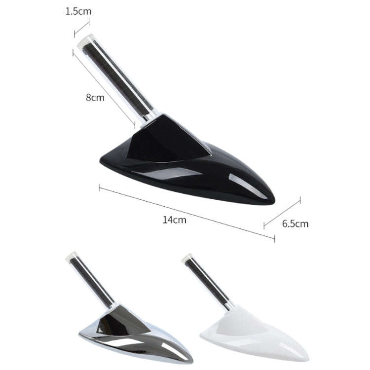 Car Solar Shark Fin With Antenna LED Warning Light, Specification: Silver with Remote Control