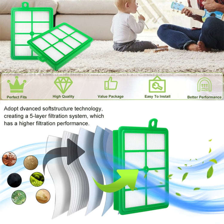For Philips Vacuum Cleaner Outlet Filter FC8760 FC8761 FC9710 FC8766 Filter(Green)