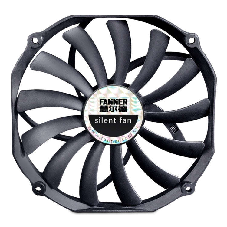 FANNER Ice Soul F14015 4PIN PWM Ultra-thin Chassis Fan Desktop Computer Radiator(Black)