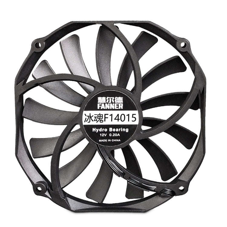 FANNER Ice Soul F14015 4PIN PWM Ultra-thin Chassis Fan Desktop Computer Radiator(Black)