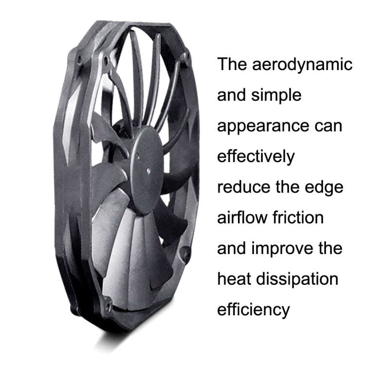 FANNER Ice Soul F14015 4PIN PWM Ultra-thin Chassis Fan Desktop Computer Radiator(Black)