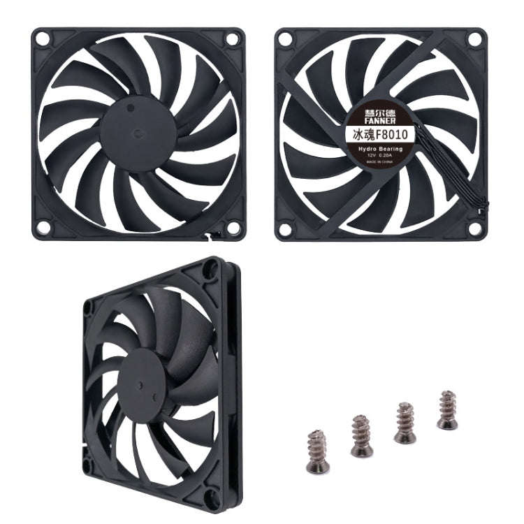 FANNER Ice Soul F8010 Ultra Thin 4pin PWM Intelligent Speed Adjustment Chassis Fan