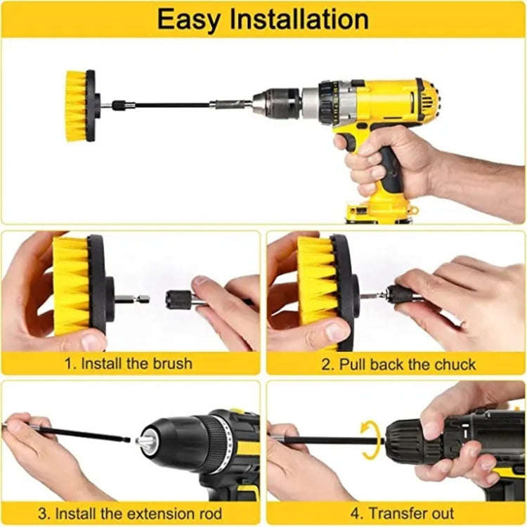WRS-DS19 9 in 1 Electric Drill Crevice Cleaning Brushes Car Wash Tools Set(9pcs/set)