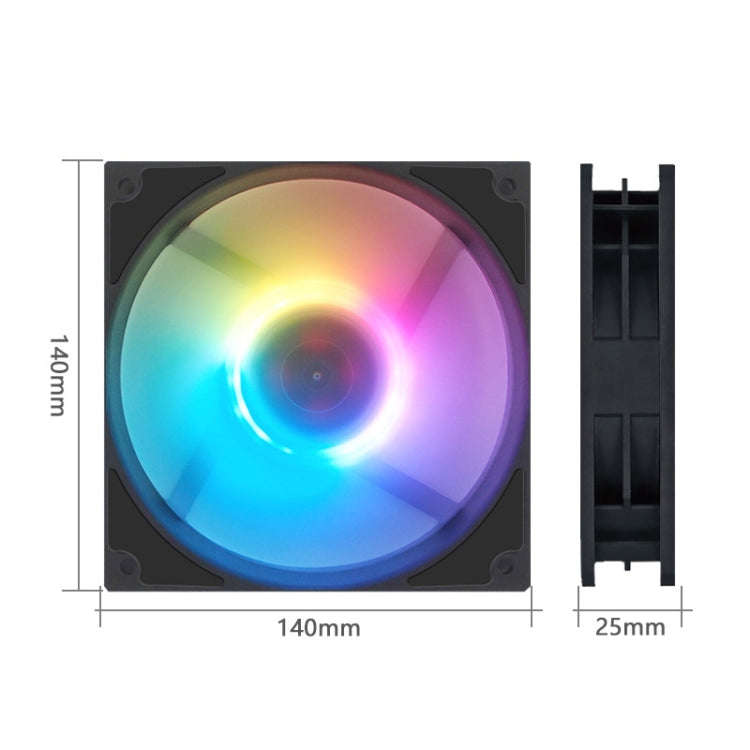 MF14025 5V ARGB 14cm Magnetic Evitation Dynamic Pressure Bearing Row Chassis Fan(Black)