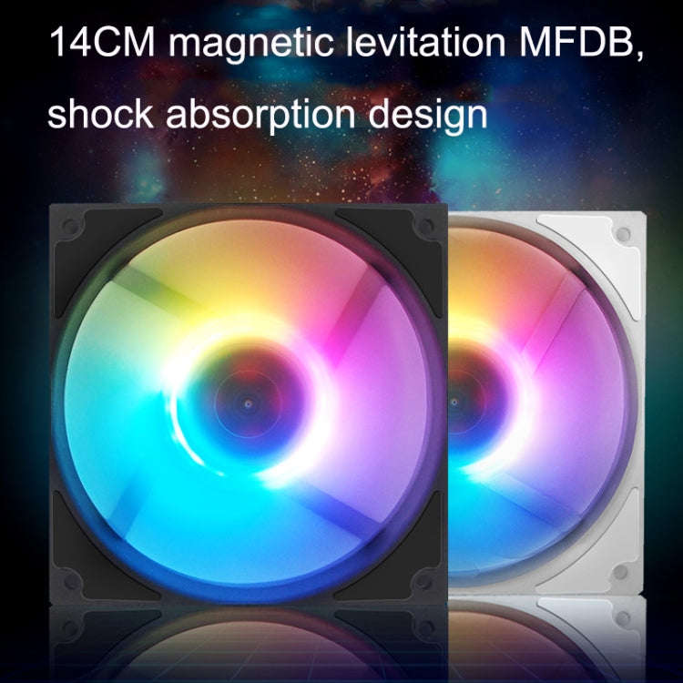 MF14025 5V ARGB 14cm Magnetic Evitation Dynamic Pressure Bearing Row Chassis Fan(Black)