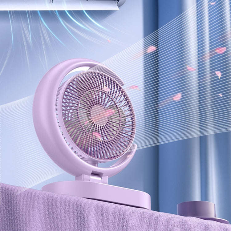 LF-002 Mini USB Rechargeable Light Desktop Fan Rotatable Night Light Silent Fan(Light Green)
