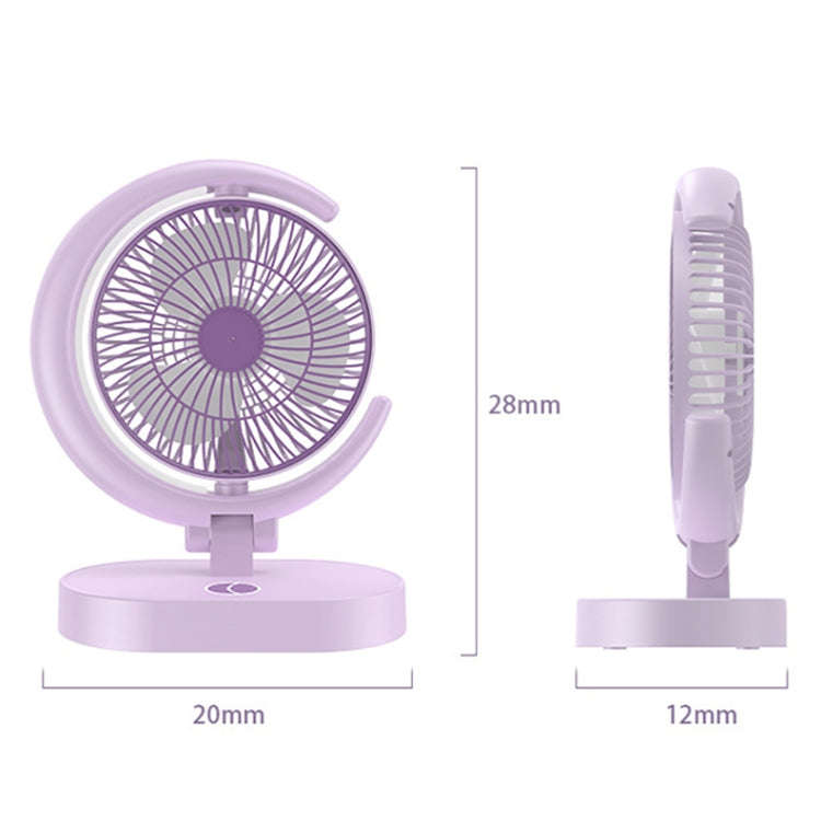 LF-002 Mini USB Rechargeable Light Desktop Fan Rotatable Night Light Silent Fan(Light Green)