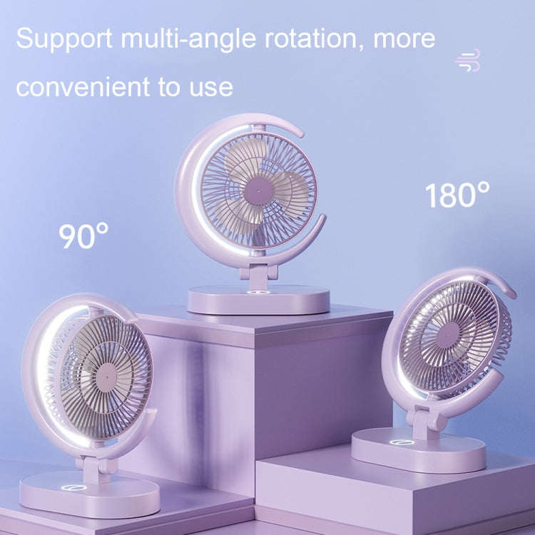 LF-002 Mini USB Rechargeable Light Desktop Fan Rotatable Night Light Silent Fan(Light Green)