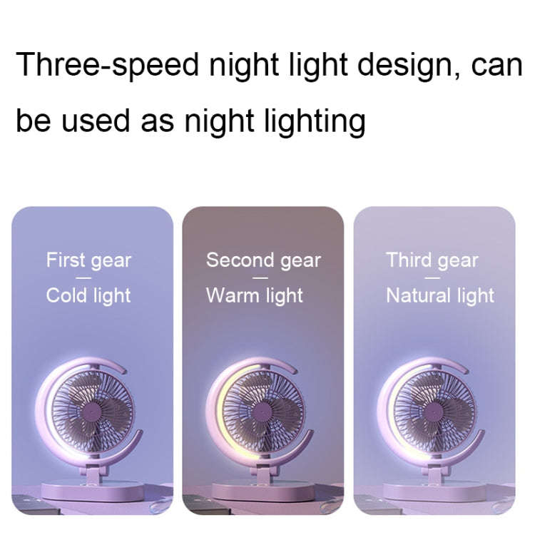 LF-002 Mini USB Rechargeable Light Desktop Fan Rotatable Night Light Silent Fan(Light Green)