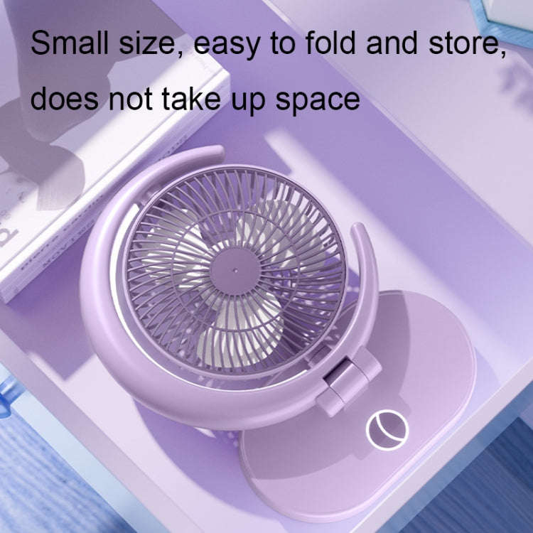 LF-002 Mini USB Rechargeable Light Desktop Fan Rotatable Night Light Silent Fan(Light Green)