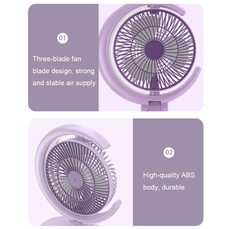 LF-002 Mini USB Rechargeable Light Desktop Fan Rotatable Night Light Silent Fan(Light Green)