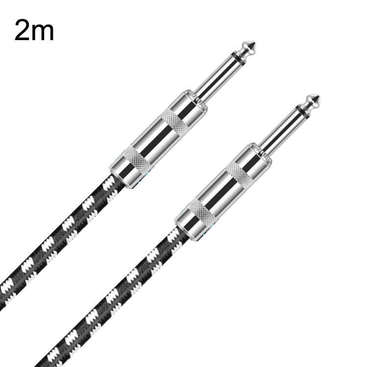 2m 2 Straight Head 6.35mm Guitar Cable Oxygen-Free Copper Core TS Large Two-core Cable