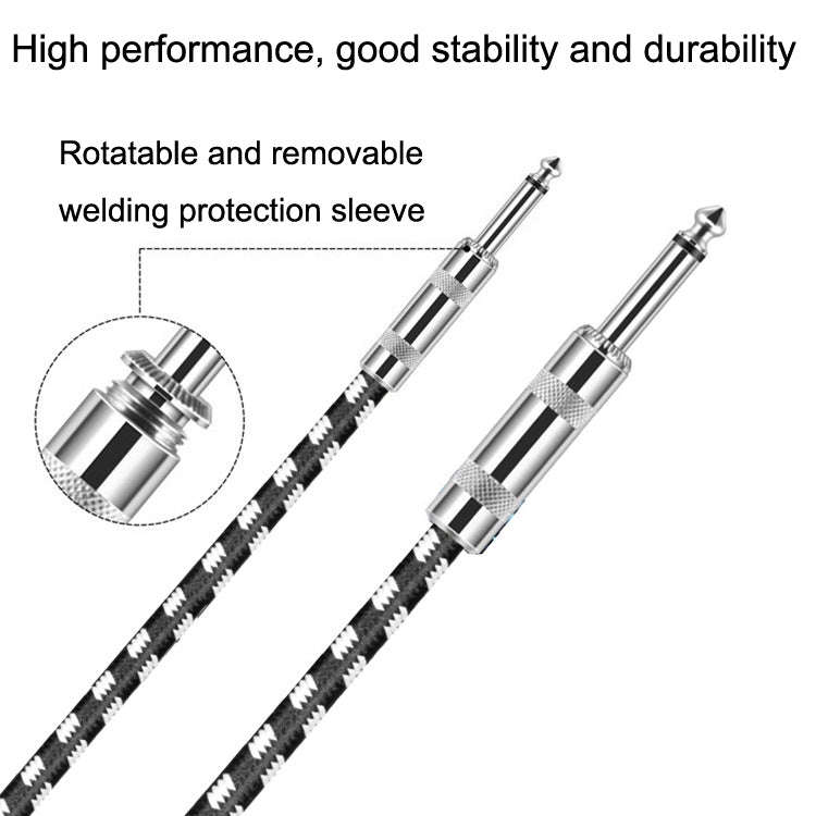 2m 2 Straight Head 6.35mm Guitar Cable Oxygen-Free Copper Core TS Large Two-core Cable
