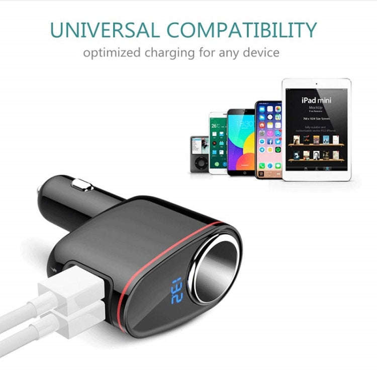 S-06A Multifunctional Car Cigarette Lighter 100W One for Two High Power Charger