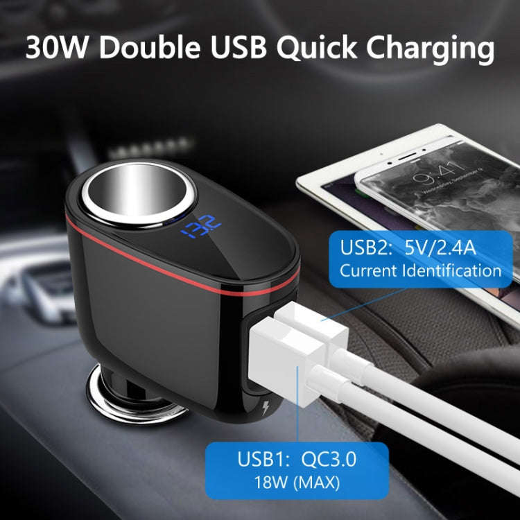 S-06A Multifunctional Car Cigarette Lighter 100W One for Two High Power Charger